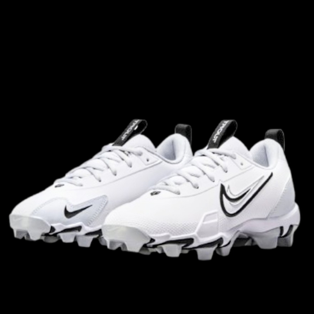 Nike Force Trout 9 Keystone Baseball Kids White Black Silver Grey